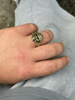 Mens 14k Gold Over Real 925 Sterling Silver Ring Punisher Terminator Half Skull -Harlem Bling Shop italiano silver inc mens 14k gold over real 925 sterling silver ring punisher terminator half skull 69103.1664371685