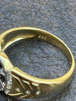 Mens 14k Gold Over Real Solid 925 Sterling Silver Jesus Christ Cross Ring Pinky -Harlem Bling Shop italiano silver inc mens 14k gold over real solid 925 sterling silver jesus christ cross ring pinky 02871.1664398587