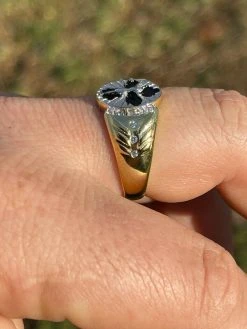 Mens 14k Gold Over Real Solid 925 Sterling Silver Jesus Christ Cross Ring Pinky -Harlem Bling Shop italiano silver inc mens 14k gold over real solid 925 sterling silver jesus christ cross ring pinky 64905.1664399662