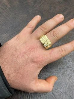 Men's 14k Gold Over Real Solid Sterling Silver Nugget Ring Solitaire CZ Hip Hop 21 Men's 14k Gold Over Real Solid Sterling Silver Nugget Ring Solitaire CZ Hip Hop -Harlem Bling Shop italiano silver inc mens 14k gold over real solid sterling silver nugget ring solitaire cz hip hop 02146.1664399069