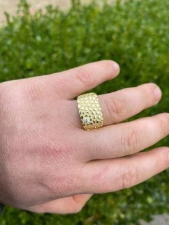 Men's 14k Gold Over Real Solid Sterling Silver Nugget Ring Solitaire CZ Hip Hop 23 Men's 14k Gold Over Real Solid Sterling Silver Nugget Ring Solitaire CZ Hip Hop -Harlem Bling Shop italiano silver inc mens 14k gold over real solid sterling silver nugget ring solitaire cz hip hop 04705.1664396622