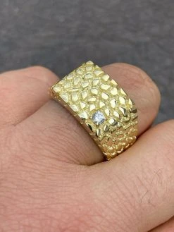Men's 14k Gold Over Real Solid Sterling Silver Nugget Ring Solitaire CZ Hip Hop 18 Men's 14k Gold Over Real Solid Sterling Silver Nugget Ring Solitaire CZ Hip Hop -Harlem Bling Shop italiano silver inc mens 14k gold over real solid sterling silver nugget ring solitaire cz hip hop 40974.1664375832
