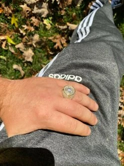 Men's 14k Gold Over Solid 925 Sterling Silver Big Diamond Solitaire RING Pinky 20 Men's 14k Gold Over Solid 925 Sterling Silver Big Diamond Solitaire RING Pinky -Harlem Bling Shop italiano silver inc mens 14k gold over solid 925 sterling silver big diamond solitaire ring pinky 32967.1664395649