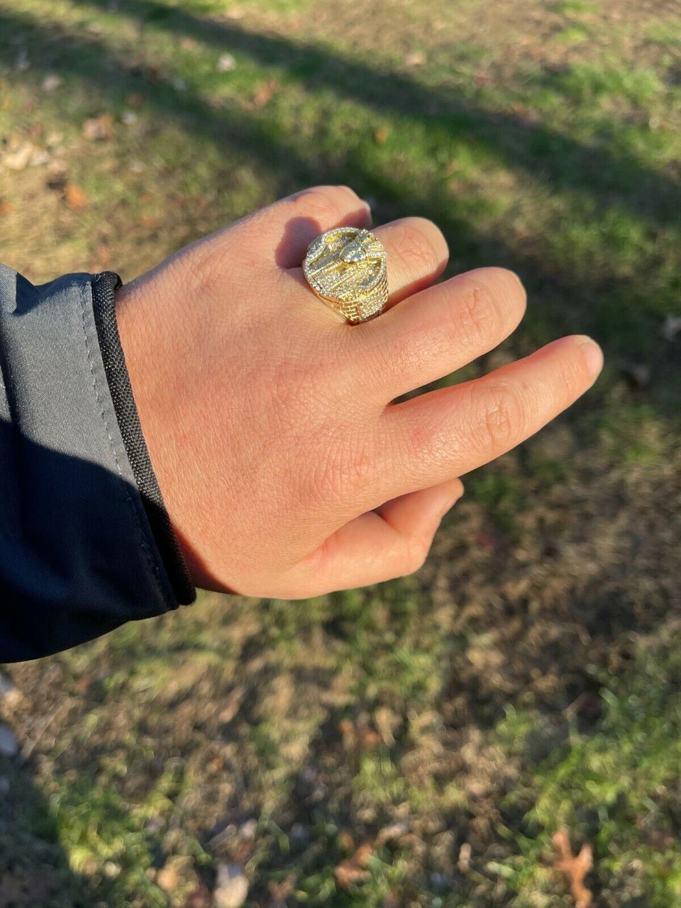 Men's 14k Gold Over Solid 925 Sterling Silver Egyptian King Pharaoh Iced Ring 13 Men's 14k Gold Over Solid 925 Sterling Silver Egyptian King Pharaoh Iced Ring - Image 11