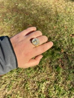 Men's 14k Gold Over Solid 925 Sterling Silver Iced Jesus Cross Nugget Ring Pinky -Harlem Bling Shop italiano silver inc mens 14k gold over solid 925 sterling silver iced jesus cross nugget ring pinky 29967.1664397040