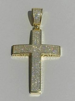 Men’s 14k Yellow Gold Over Solid 925 Silver Large Cross Real MOISSANITE 2x1.5” 25 Men’s 14k Yellow Gold Over Solid 925 Silver Large Cross Real MOISSANITE 2x1.5” -Harlem Bling Shop italiano silver inc mens 14k yellow gold over solid 925 silver large cross real moissanite 2x1.5 72217.1664381332