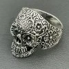 Men's 925 Sterling Silver Calavera Day Of Dead Sugar Flower Skull Death Ring -Harlem Bling Shop italiano silver inc mens 925 sterling silver calavera day of dead sugar flower skull death ring 13844.1664373257
