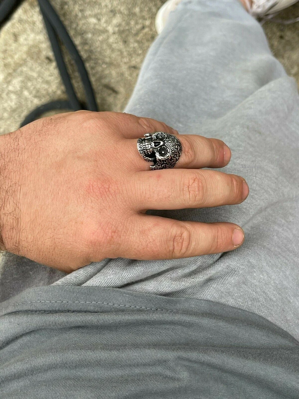 Men's 925 Sterling Silver Calavera Day Of Dead Sugar Flower Skull Death Ring 10 Men's 925 Sterling Silver Calavera Day Of Dead Sugar Flower Skull Death Ring - Image 8