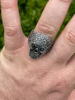 Men's 925 Sterling Silver Calavera Day Of Dead Sugar Flower Skull Death Ring 26 Men's 925 Sterling Silver Calavera Day Of Dead Sugar Flower Skull Death Ring -Harlem Bling Shop italiano silver inc mens 925 sterling silver calavera day of dead sugar flower skull death ring 78481.1664383914