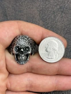 Men's 925 Sterling Silver Calavera Day Of Dead Sugar Flower Skull Death Ring 31 Men's 925 Sterling Silver Calavera Day Of Dead Sugar Flower Skull Death Ring -Harlem Bling Shop italiano silver inc mens 925 sterling silver calavera day of dead sugar flower skull death ring 95991.1664383927
