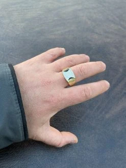 Mens Bling Gold Vermeil Over Solid 925 Silver Two Tone Cross Iced CZ Ring Drip -Harlem Bling Shop italiano silver inc mens bling gold vermeil over solid 925 silver two tone cross iced cz ring drip 62509.1664390323