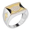 Mens Bling Solid 925 Sterling Silver & 14k Gold Two Tone Cross Iced CZ Ring Drip 1 Mens Bling Solid 925 Sterling Silver & 14k Gold Two Tone Cross Iced CZ Ring Drip -Harlem Bling Shop italiano silver inc mens bling solid 925 sterling silver and 14k gold two tone cross iced cz ring drip 78569.1664394883