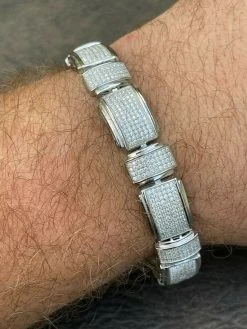 Men's Custom Link Bracelet Real 925 Silver Iced MOISSANITE Pass Diamond Tester 27 Men's Custom Link Bracelet Real 925 Silver Iced MOISSANITE Pass Diamond Tester -Harlem Bling Shop italiano silver inc mens custom link bracelet real 925 silver iced moissanite pass diamond tester 21509.1664382762