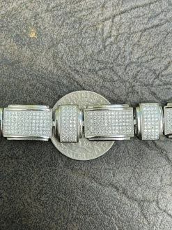 Men's Custom Link Bracelet Real 925 Silver Iced MOISSANITE Pass Diamond Tester 37 Men's Custom Link Bracelet Real 925 Silver Iced MOISSANITE Pass Diamond Tester -Harlem Bling Shop italiano silver inc mens custom link bracelet real 925 silver iced moissanite pass diamond tester 28283.1664392513