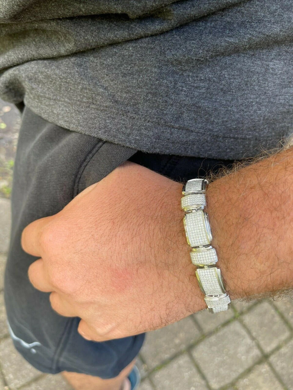 Men's Custom Link Bracelet Real 925 Silver Iced MOISSANITE Pass Diamond Tester 14 Men's Custom Link Bracelet Real 925 Silver Iced MOISSANITE Pass Diamond Tester - Image 12