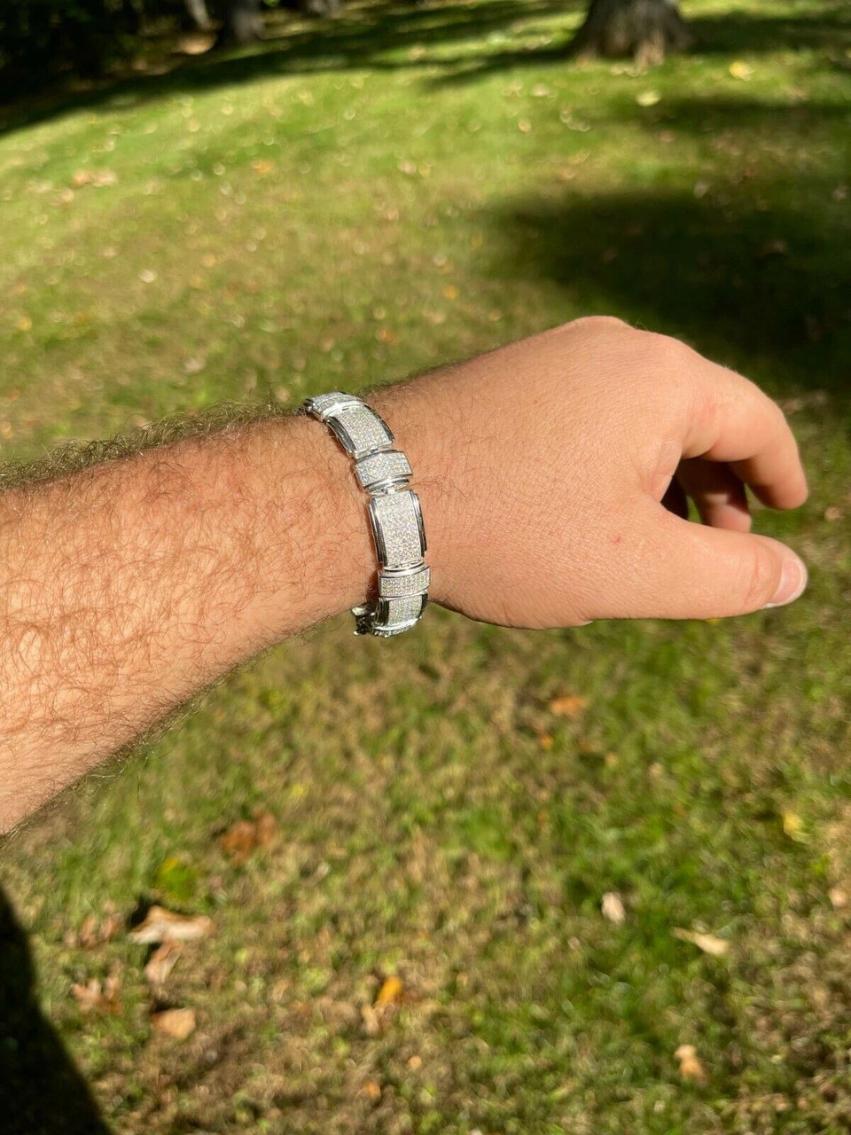 Men's Custom Link Bracelet Real 925 Silver Iced MOISSANITE Pass Diamond Tester 17 Men's Custom Link Bracelet Real 925 Silver Iced MOISSANITE Pass Diamond Tester - Image 15