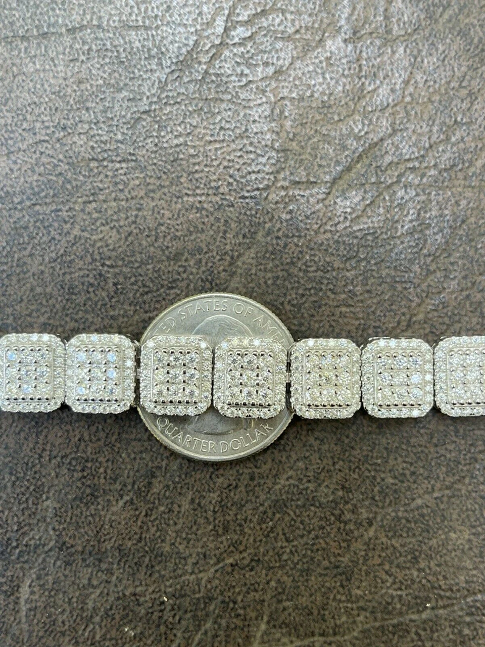 Men's Custom Square Bracelet Real 925 Silver Iced MOISSANITE Pass Diamond Tester 13 Men's Custom Square Bracelet Real 925 Silver Iced MOISSANITE Pass Diamond Tester - Image 11