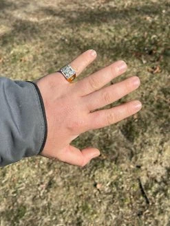 Mens Iced 14k Gold & Real Solid 925 Sterling Silver Diamond Solitaire Ring Pinky -Harlem Bling Shop italiano silver inc mens iced 14k gold and real solid 925 sterling silver diamond solitaire ring pinky 59662.1664380065