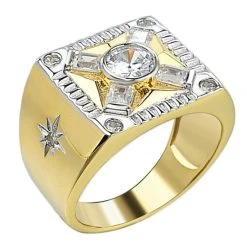 Mens Iced 14k Gold & Real Solid 925 Sterling Silver Diamond Solitaire Ring Pinky -Harlem Bling Shop italiano silver inc mens iced 14k gold and real solid 925 sterling silver diamond solitaire ring pinky 98245.1664395182