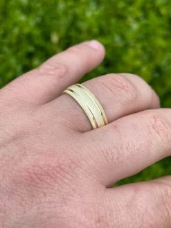 Mens Ladies 14k Gold Vermeil Solid 925 Sterling Silver Plain Wedding Band Ring -Harlem Bling Shop italiano silver inc mens ladies 14k gold vermeil solid 925 sterling silver plain wedding band ring 23109.1664384316