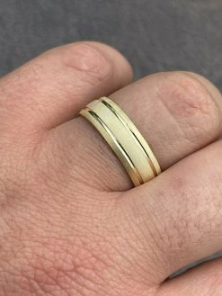 Mens Ladies 14k Gold Vermeil Solid 925 Sterling Silver Plain Wedding Band Ring -Harlem Bling Shop italiano silver inc mens ladies 14k gold vermeil solid 925 sterling silver plain wedding band ring 47059.1664394375
