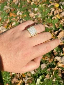 Men's Large Solid Real 14k Gold 925 Silver Square Diamond Pinky RING ICY Bling -Harlem Bling Shop italiano silver inc mens large solid real 14k gold 925 silver square diamond pinky ring icy bling 46263.1664371764