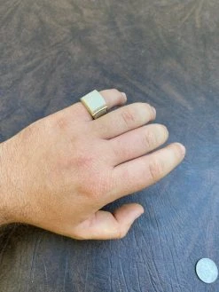Men's Large Solid Real 14k Gold 925 Silver Square Diamond Pinky RING ICY Bling -Harlem Bling Shop italiano silver inc mens large solid real 14k gold 925 silver square diamond pinky ring icy bling 96194.1664397572