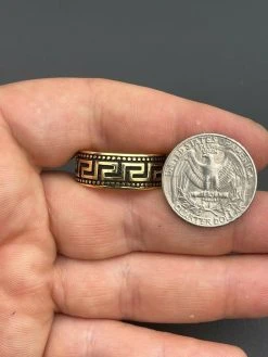 Mens Plain Ring Real 14k Gold Over Solid 925 Silver Pinky Wedding Band Greek Key -Harlem Bling Shop italiano silver inc mens plain ring real 14k gold over solid 925 silver pinky wedding band greek key 46859.1664396041