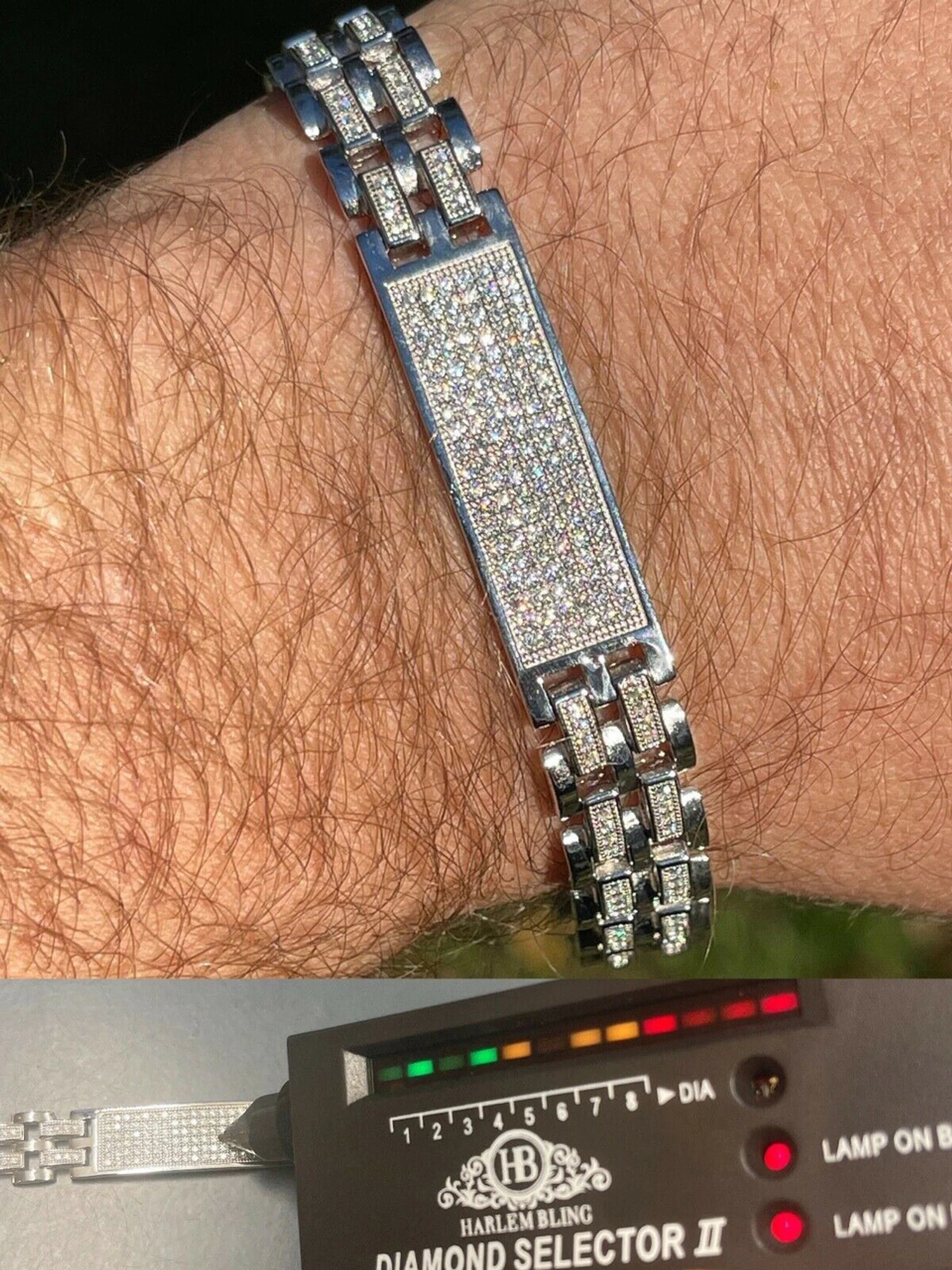 Mens Presidential ID Bracelet Real 925 Silver Iced MOISSANITE Pass Diamond Test 3 Mens Presidential ID Bracelet Real 925 Silver Iced MOISSANITE Pass Diamond Test