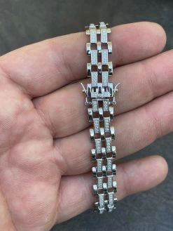 Mens Presidential ID Bracelet Real 925 Silver Iced MOISSANITE Pass Diamond Test 23 Mens Presidential ID Bracelet Real 925 Silver Iced MOISSANITE Pass Diamond Test -Harlem Bling Shop italiano silver inc mens presidential id bracelet real 925 silver iced moissanite pass diamond test 49491.1664358929