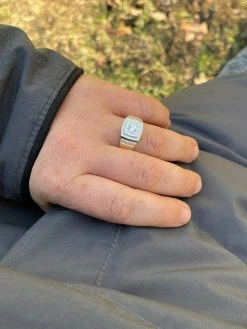 Mens REAL 10k Gold Over Solid 925 Sterling Silver Iced Diamond Solitaire Ring 22 Mens REAL 10k Gold Over Solid 925 Sterling Silver Iced Diamond Solitaire Ring -Harlem Bling Shop italiano silver inc mens real 10k gold over solid 925 sterling silver iced diamond solitaire ring 18367.1664397375