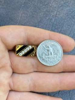 Men's Real 14k Gold Solid 925 Silver Nugget Black Onyx Ring Iced Hip Hop Anillo -Harlem Bling Shop italiano silver inc mens real 14k gold solid 925 silver nugget black onyx ring iced hip hop anillo 12004.1664394500