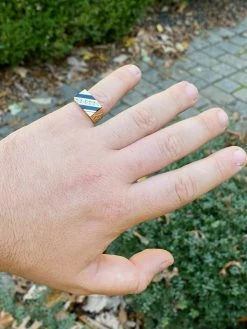 Men's Real 14k Gold Solid 925 Silver Nugget Black Onyx Ring Iced Hip Hop Anillo -Harlem Bling Shop italiano silver inc mens real 14k gold solid 925 silver nugget black onyx ring iced hip hop anillo 61360.1664375518