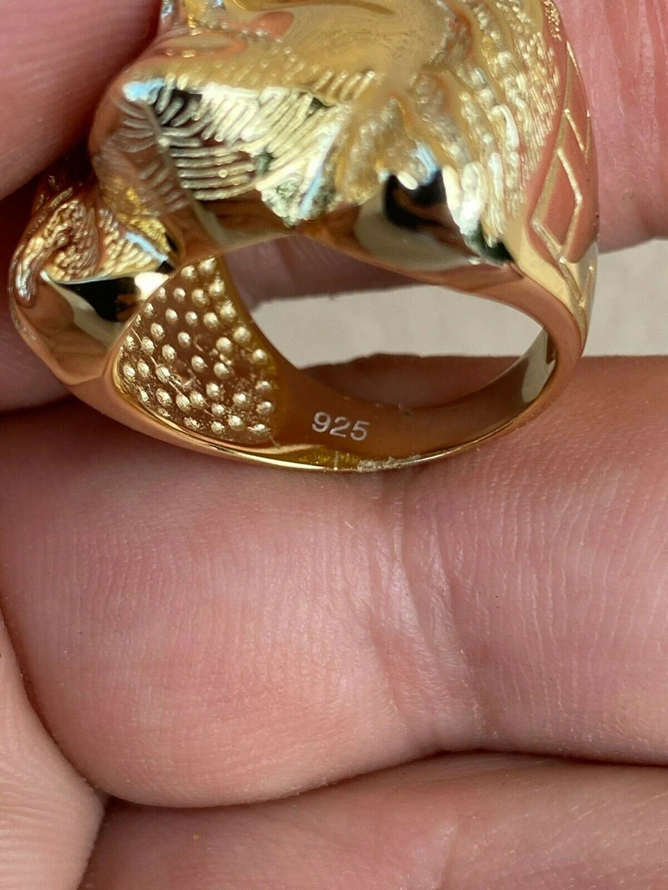 Mens Real 14k Yellow Gold Over Solid 925 Silver Jesus Face Ring Pinky Hip Hop 9 Mens Real 14k Yellow Gold Over Solid 925 Silver Jesus Face Ring Pinky Hip Hop - Image 7