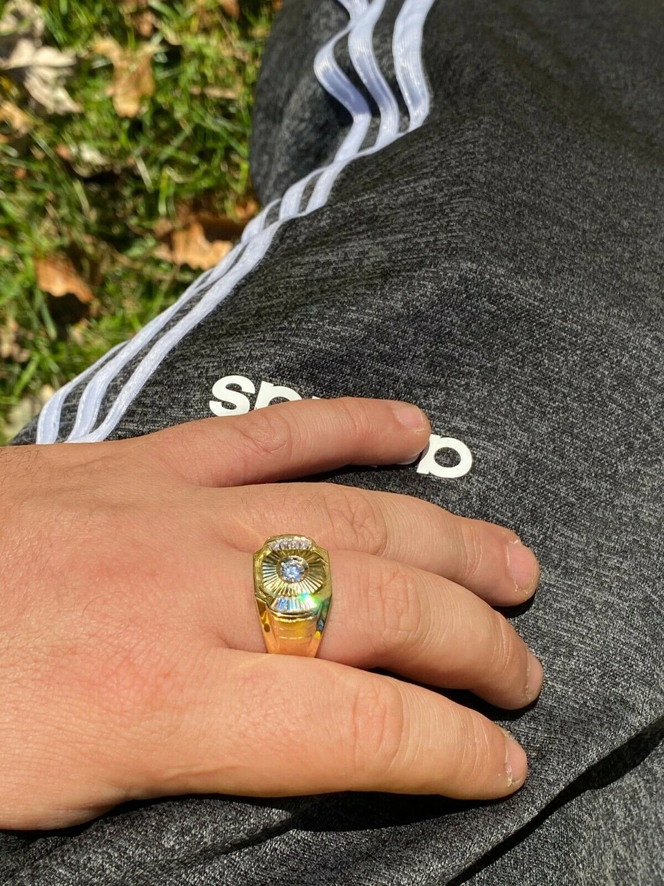 Mens Real 925 Silver & 14k Yellow Gold Iced Baguette Diamond Custom Ring Sz 7-13 7 Mens Real 925 Silver & 14k Yellow Gold Iced Baguette Diamond Custom Ring Sz 7-13 - Image 5