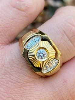 Mens Real 925 Silver & 14k Yellow Gold Iced Baguette Diamond Custom Ring Sz 7-13 15 Mens Real 925 Silver & 14k Yellow Gold Iced Baguette Diamond Custom Ring Sz 7-13 -Harlem Bling Shop italiano silver inc mens real 925 silver and 14k yellow gold iced baguette diamond custom ring sz 7 13 90748.1664392947