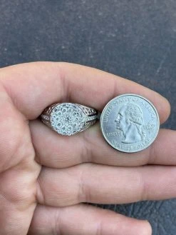 Mens Real 925 Silver Iced Diamond Nugget Micropave Ring Size 6 7 8 9 10 11 12 13 -Harlem Bling Shop italiano silver inc mens real 925 silver iced diamond nugget micropave ring size 6 7 8 9 10 11 12 13 27506.1664392120