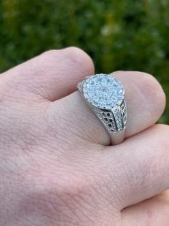 Mens Real 925 Silver Iced Diamond Nugget Micropave Ring Size 6 7 8 9 10 11 12 13 -Harlem Bling Shop italiano silver inc mens real 925 silver iced diamond nugget micropave ring size 6 7 8 9 10 11 12 13 37183.1664372945