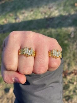 Mens REAL 925 Sterling Silver & 14k Gold Nugget Ring Baguette Iced Hip Hop Ring 15 Mens REAL 925 Sterling Silver & 14k Gold Nugget Ring Baguette Iced Hip Hop Ring -Harlem Bling Shop italiano silver inc mens real 925 sterling silver and 14k gold nugget ring baguette iced hip hop ring 45866.1664387631