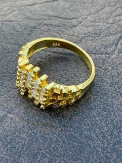 Mens REAL 925 Sterling Silver & 14k Gold Nugget Ring Baguette Iced Hip Hop Ring 25 Mens REAL 925 Sterling Silver & 14k Gold Nugget Ring Baguette Iced Hip Hop Ring -Harlem Bling Shop italiano silver inc mens real 925 sterling silver and 14k gold nugget ring baguette iced hip hop ring 52567.1664396825