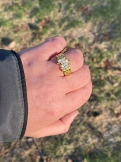 Mens REAL 925 Sterling Silver & 14k Gold Nugget Ring Baguette Iced Hip Hop Ring 18 Mens REAL 925 Sterling Silver & 14k Gold Nugget Ring Baguette Iced Hip Hop Ring -Harlem Bling Shop italiano silver inc mens real 925 sterling silver and 14k gold nugget ring baguette iced hip hop ring 94627.1664392323