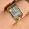 Mens Real 925 Sterling Silver & 14k Yellow Gold Iced Baguette Statement Ring 1 Mens Real 925 Sterling Silver & 14k Yellow Gold Iced Baguette Statement Ring -Harlem Bling Shop italiano silver inc mens real 925 sterling silver and 14k yellow gold iced baguette statement ring 43693.1664373763
