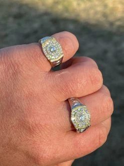 Mens Real 925 Sterling Silver Iced Diamond Solitaire Pinky Solitaire Pinky Ring -Harlem Bling Shop italiano silver inc mens real 925 sterling silver iced diamond solitaire pinky solitaire pinky ring 45495.1664383192