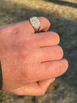 Mens Real 925 Sterling Silver Iced Diamond Solitaire Pinky Solitaire Pinky Ring -Harlem Bling Shop italiano silver inc mens real 925 sterling silver iced diamond solitaire pinky solitaire pinky ring 88292.1664380319