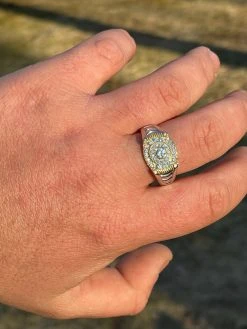 Mens Real 925 Sterling Silver Iced Diamond Solitaire Pinky Solitaire Pinky Ring -Harlem Bling Shop italiano silver inc mens real 925 sterling silver iced diamond solitaire pinky solitaire pinky ring 89459.1664376487