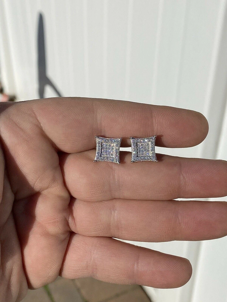 Men's Real 925 Sterling Silver MOISSANITE Iced Kite Earrings Pass Diamond Tester 13 Men's Real 925 Sterling Silver MOISSANITE Iced Kite Earrings Pass Diamond Tester - Image 11