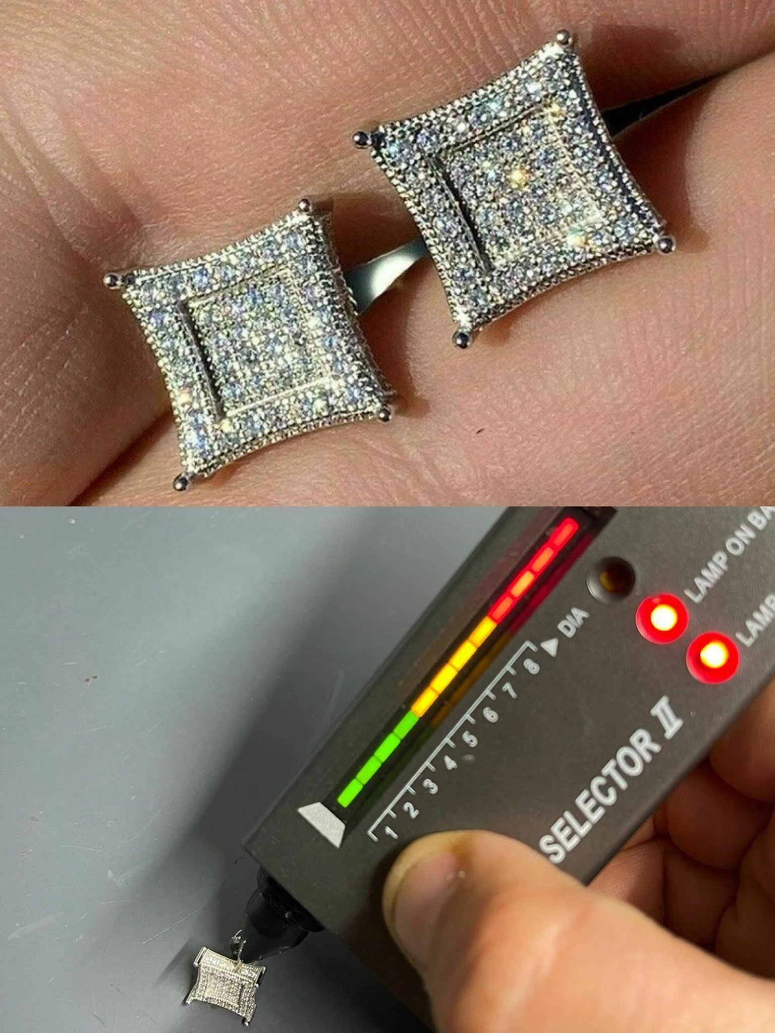 Men's Real 925 Sterling Silver MOISSANITE Iced Kite Earrings Pass Diamond Tester 3 Men's Real 925 Sterling Silver MOISSANITE Iced Kite Earrings Pass Diamond Tester