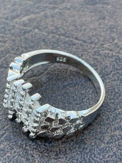 Mens REAL 925 Sterling Silver Nugget Ring Baguette Iced Drip Diamonds Pinky Ring 25 Mens REAL 925 Sterling Silver Nugget Ring Baguette Iced Drip Diamonds Pinky Ring -Harlem Bling Shop italiano silver inc mens real 925 sterling silver nugget ring baguette iced drip diamonds pinky ring 51052.1664394581