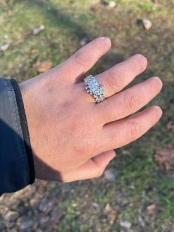 Mens REAL 925 Sterling Silver Nugget Ring Baguette Iced Drip Diamonds Pinky Ring 20 Mens REAL 925 Sterling Silver Nugget Ring Baguette Iced Drip Diamonds Pinky Ring -Harlem Bling Shop italiano silver inc mens real 925 sterling silver nugget ring baguette iced drip diamonds pinky ring 85991.1664371455