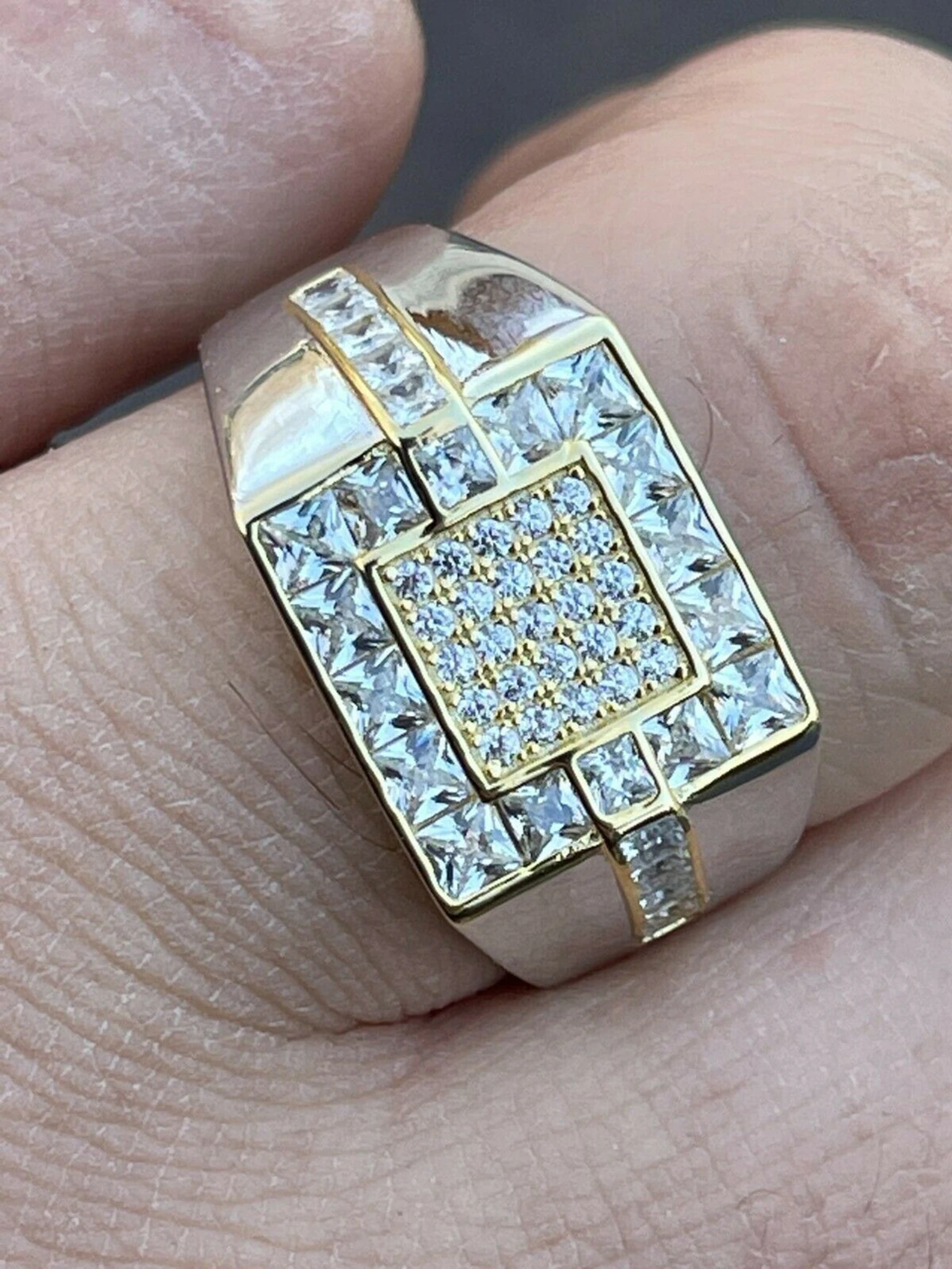 Mens Real 925 Sterling Silver Size 6 7 8 9 10 11 12 Iced Micropave Pinky RING 3 Mens Real 925 Sterling Silver Size 6 7 8 9 10 11 12 Iced Micropave Pinky RING